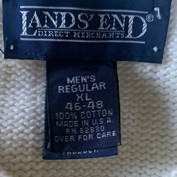 Lands' End Cream V-Neck Sweater - Picture 4 of 5